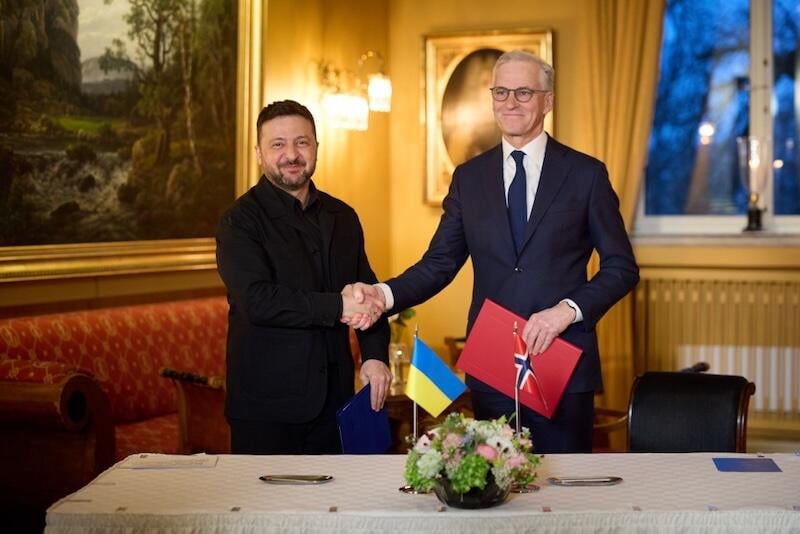 Norwegian Prime Minister Jonas Gahr Støre with Zelenskyy