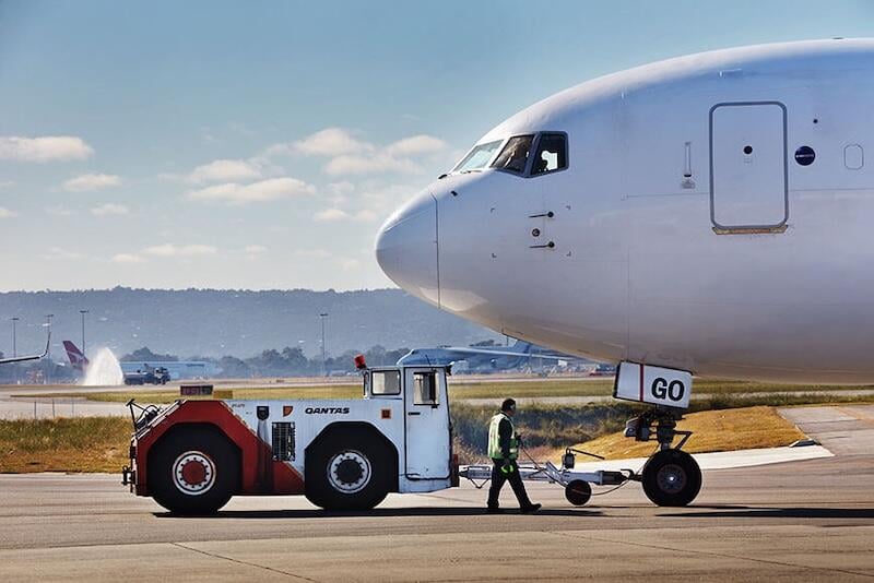 perth airport jet on the tarmac