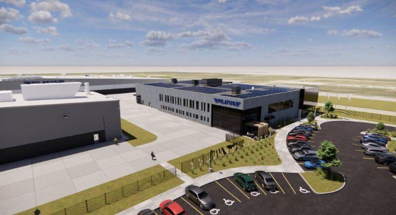 A rendering of Pilatus Aircraft’s expansion at its Colorado facility