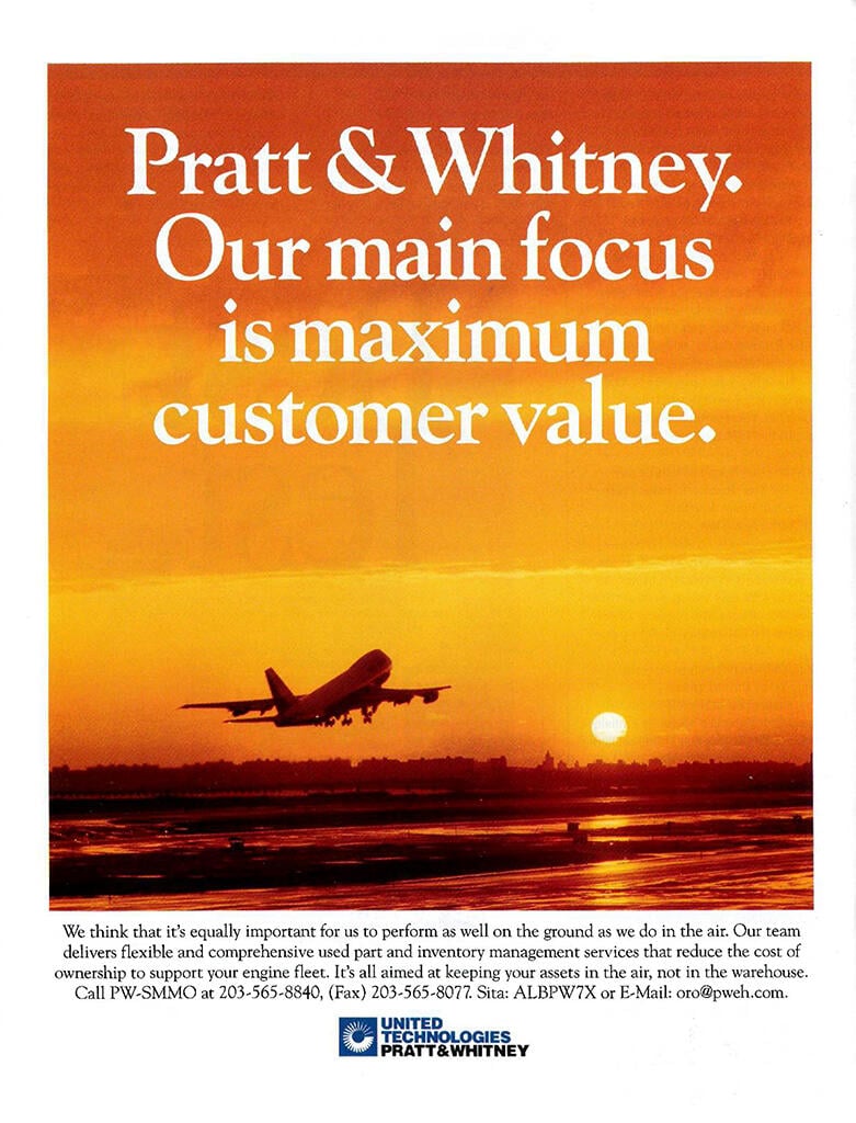 Pratt &amp; Whitney ad in Overhaul In Maintenance in 1996