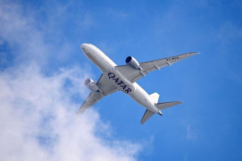 Qatar Airways aircraft inflight