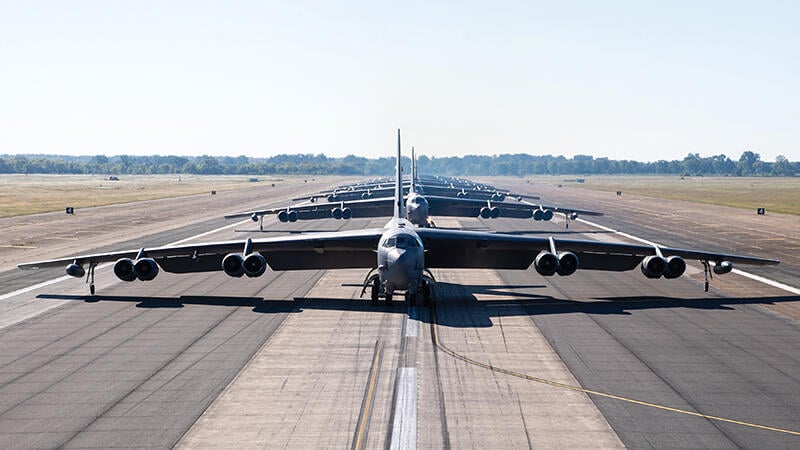  B-52s on runway
