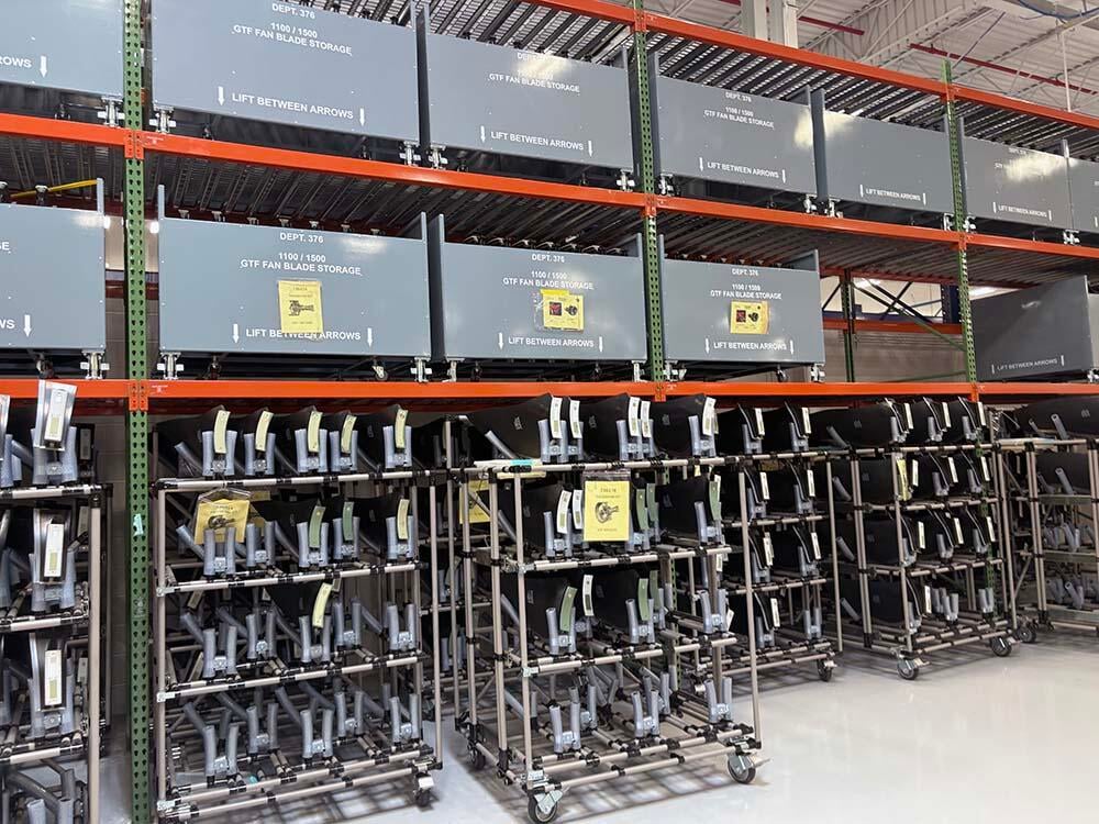 GTF fan blade storage