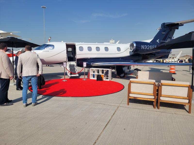Embraer’s Phenom 300 on display at the Middle East & North Africa Business Aviation Association show in Dubai in 2024. 