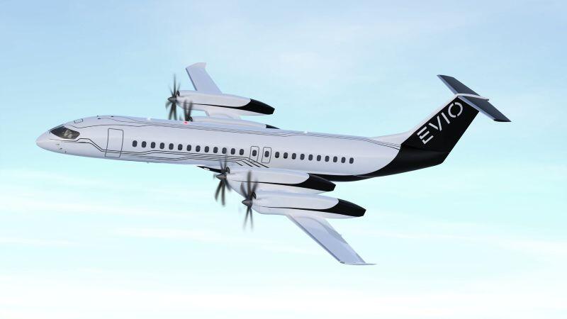 Evio aircraft inflight