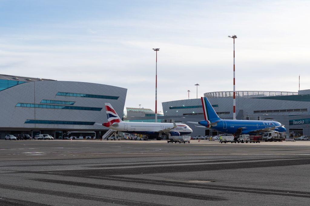 two airplanes on a tarmac