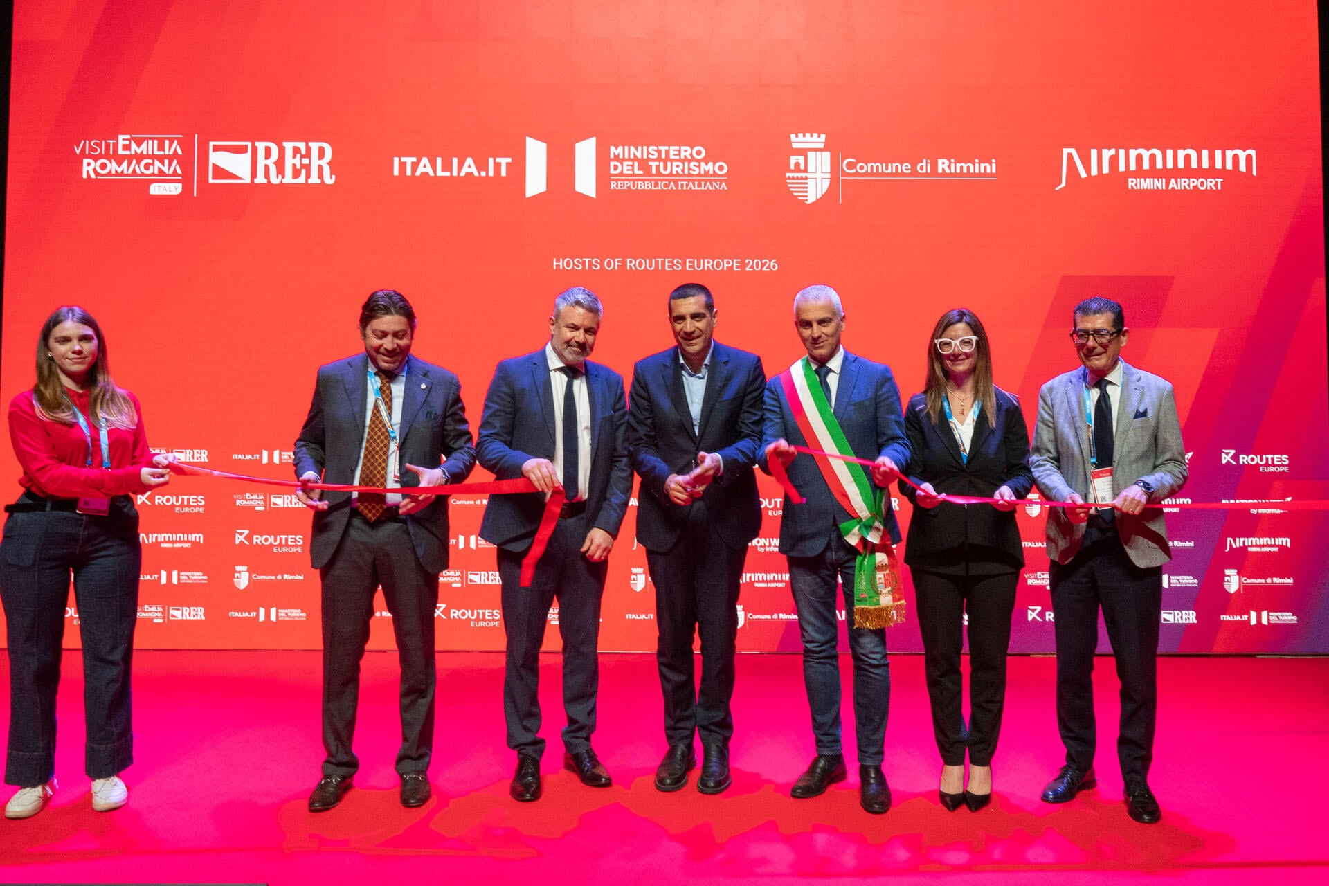 Ribbon cutting ceremony to mark the opening of Routes Europe