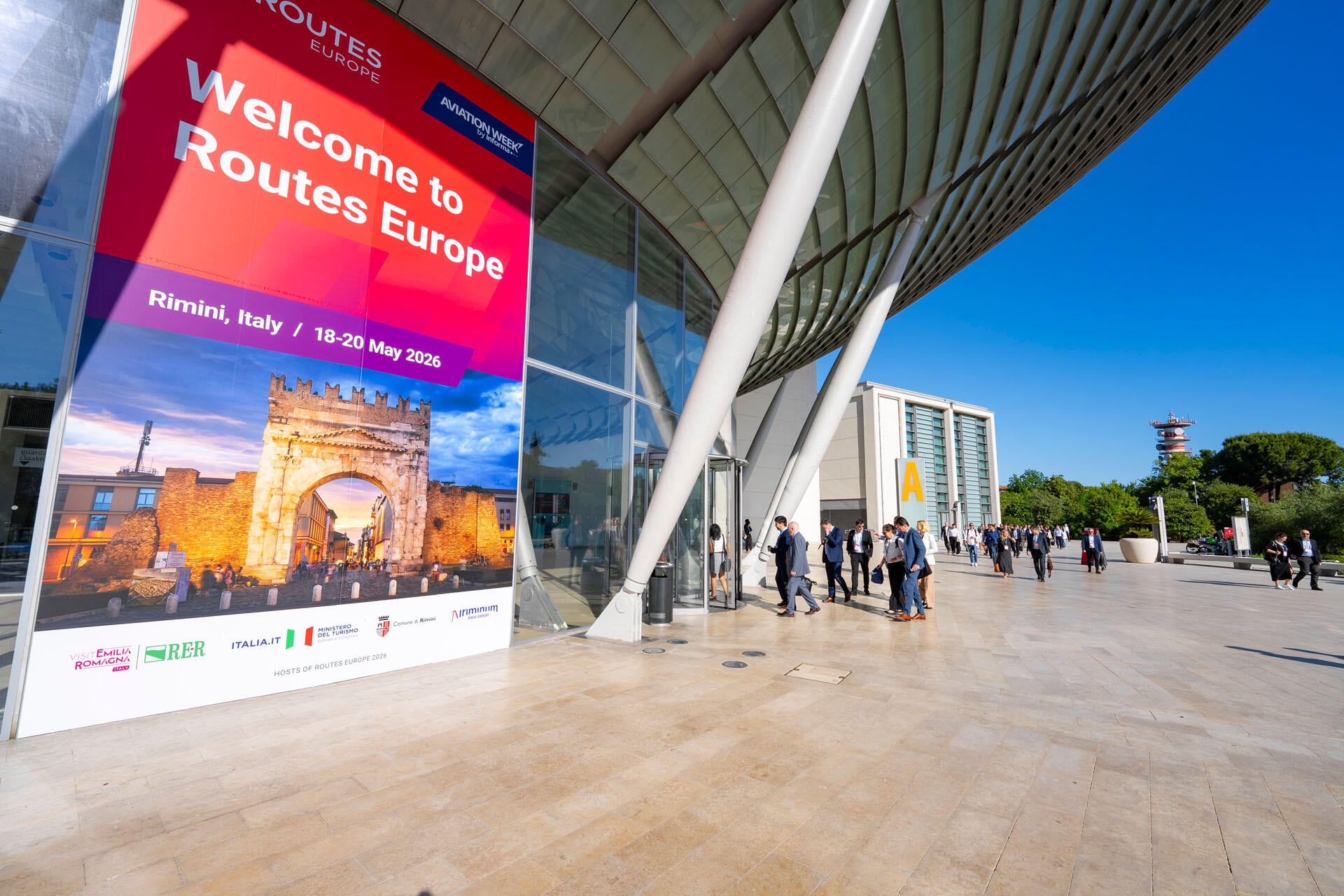 Delegates arrive at the Palacongressi Rimini