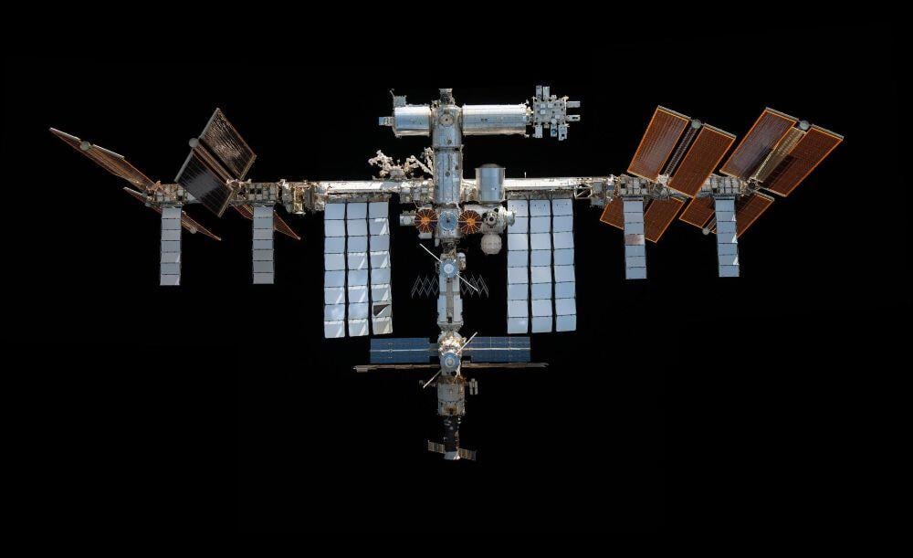 The International Space Station was photographed by ESA (European Space Agency)