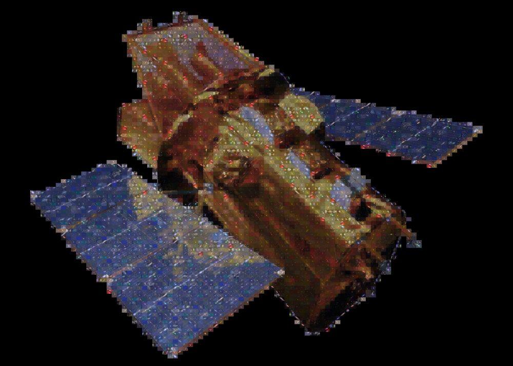 This mosaic of the Neil Gehrels Swift Observatory is created from images of astronomical objects captured by the satellite’s Ultraviolet/Optical Telescope which recently captured its millionth image. Each tile is 52 x 39 pixels, and at maximum resolution, the entire mosaic is 5,252 x 3,744 pixels. Zoom in to see each tile more clearly.  Credit: NASA/Swift and AndreaMosaic
