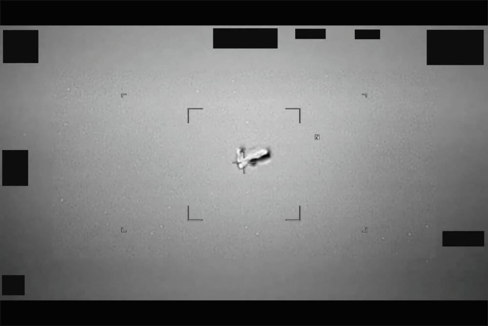 A newly released image shows a “football-shaped” object near Japan in 2024. Credit: Defense Department