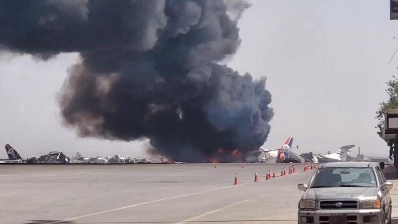 airstrike on sana'a airport in yemen
