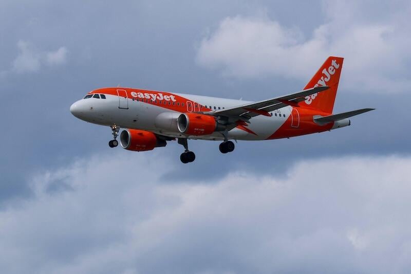 easyjet jet in the air
