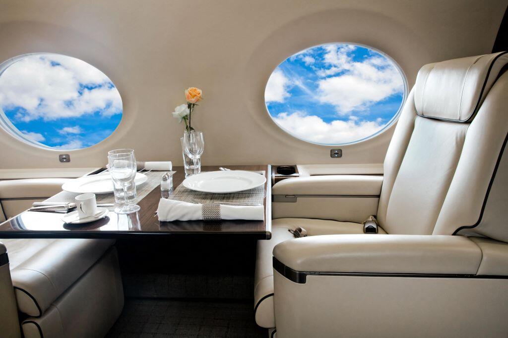 Business jet interior 