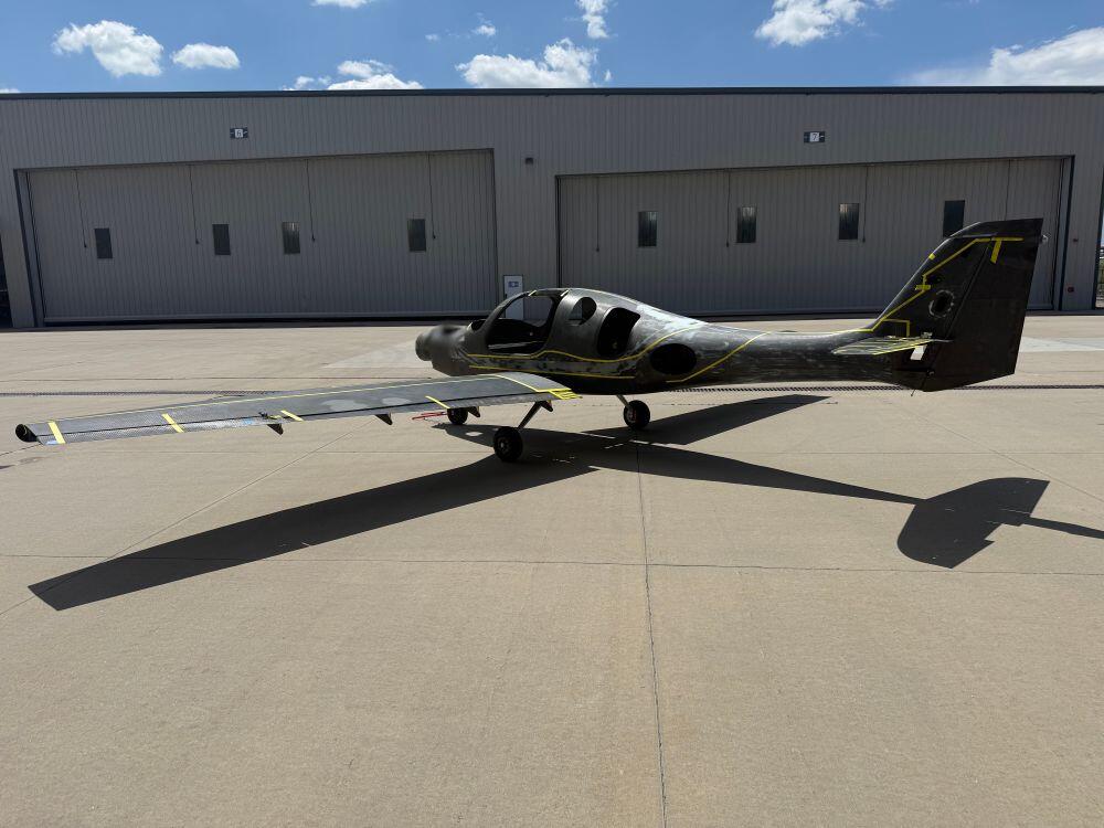 Bye Aerospace’s first prototype, designated Serial Number 001, pictured at its facility at Centennial Airport near Denver, Colorado. 