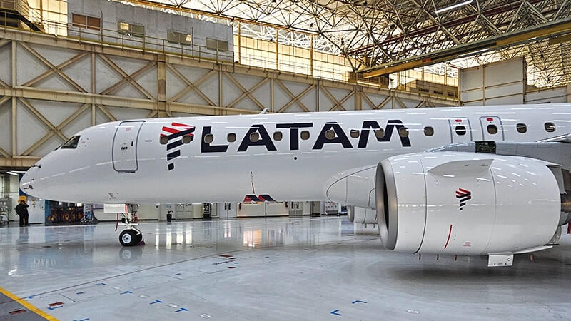 LATAM livery on an Embraer 195-E2