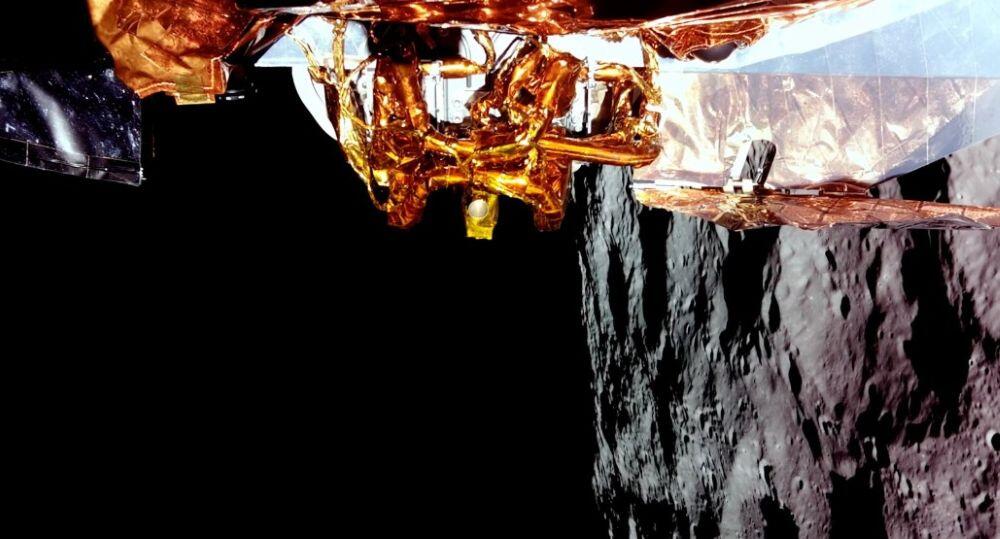 Firefly's Blue Ghost lander captured footage of the Moon during its third lunar orbit maneuver on February 24 that inserted the spacecraft in a near-circular low lunar orbit.