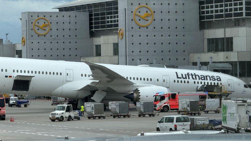 The Lufthansa aircraft at Frankfurt Airport 