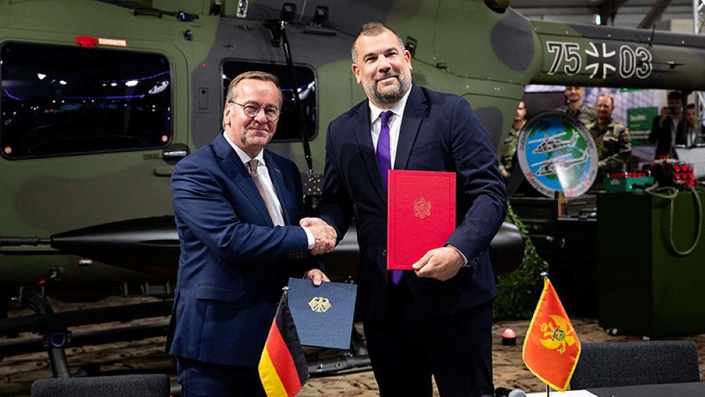 German Ministry of Defense Caption: German defense minister Boris Pistorius agreed the government-to-government sale with his Montenegrin counterpart, Dragan Krapović.  