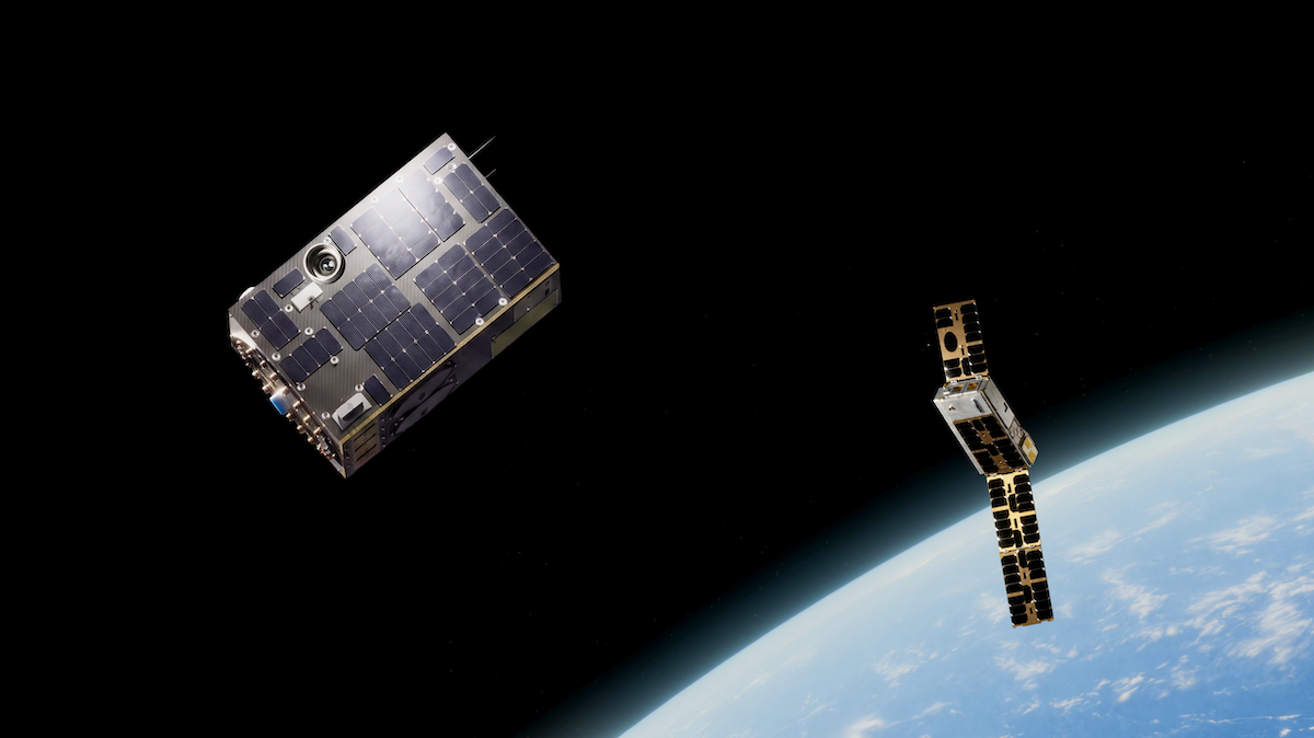 two satellites in orbit