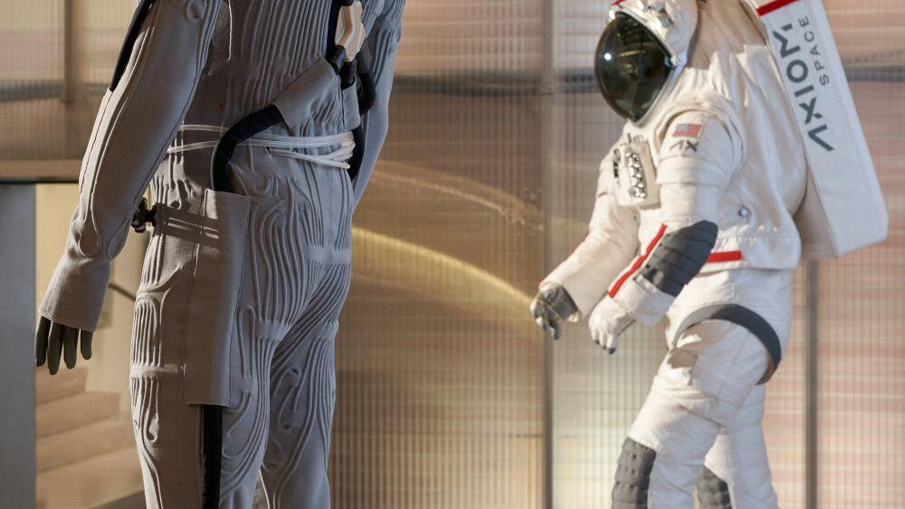 Axiom Space and Prada unveiled the Liquid Cooling and Ventilation Garment (LCVG) designed to be worn by astronauts inside the Axiom Extravehicular Mobility Unit (AxEMU) spacesuit. Credit: Axiom Space and Prada.