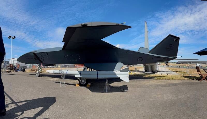 mbda missile on ghost bat cca at farnborough