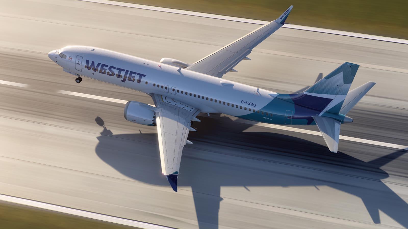 WestJet 737 MAX-8 on runway