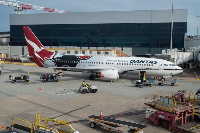 Qantas jet at melbourne