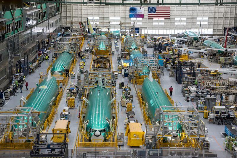 Boeing 737 factory in Renton, Washington. 