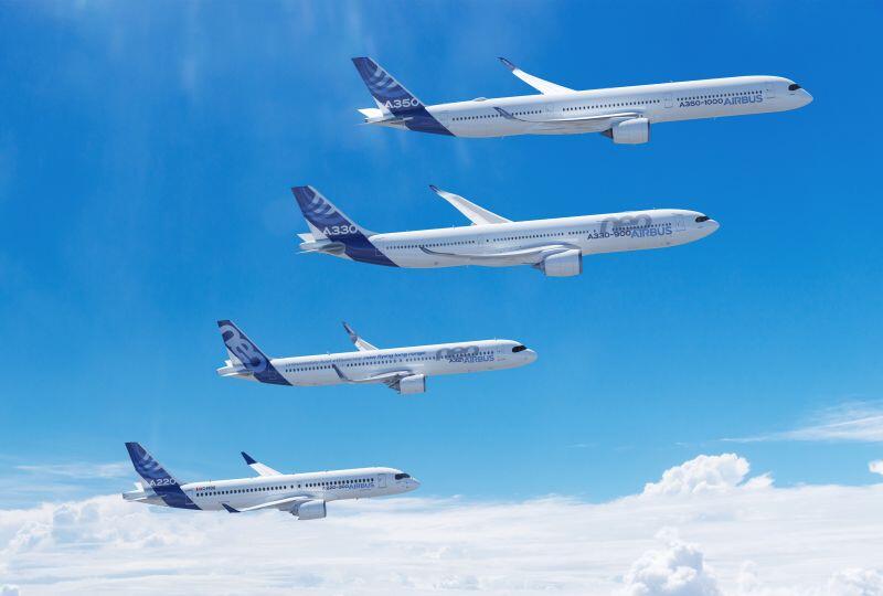 Airbus family in flight