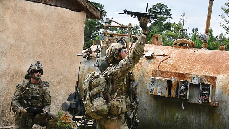 soldier operating drones