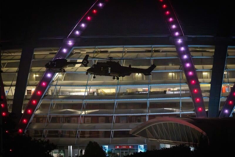 EC120 (left) and H225M in night special operation exercise