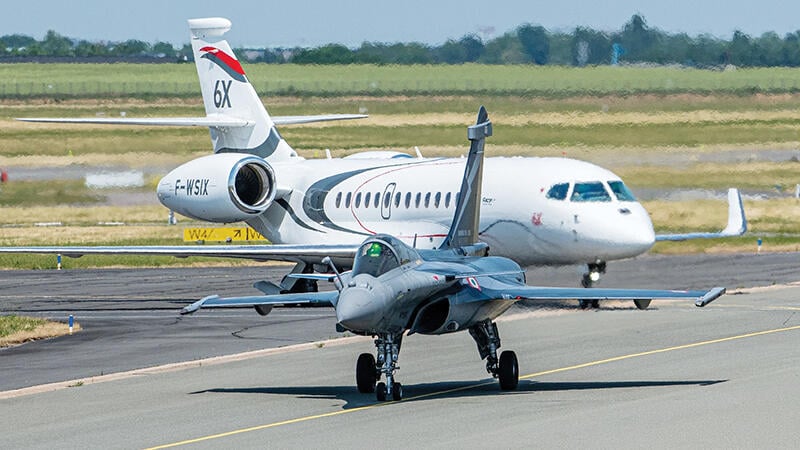 Dassault aircraft on tarmac
