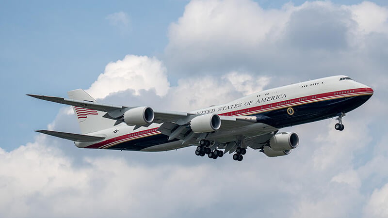 Qatari-gifted Boeing 747 flying as an Air Force One