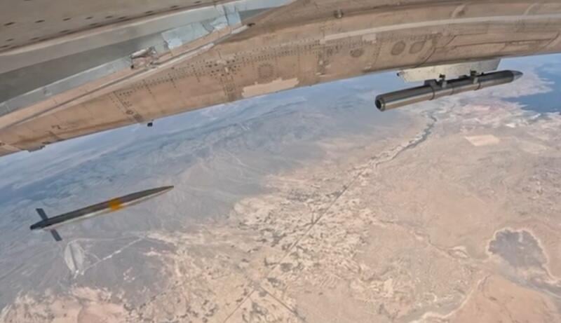 video screengrab from U.S. Defense Innovation Unit showing weapon separation 