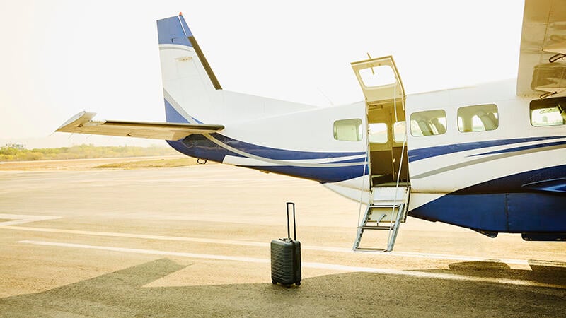 bag next to bizjet