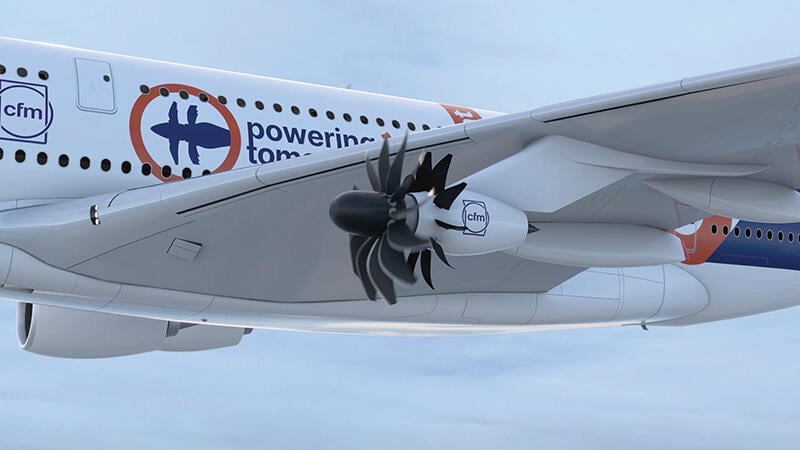 Open Fan engine on Airbus A380