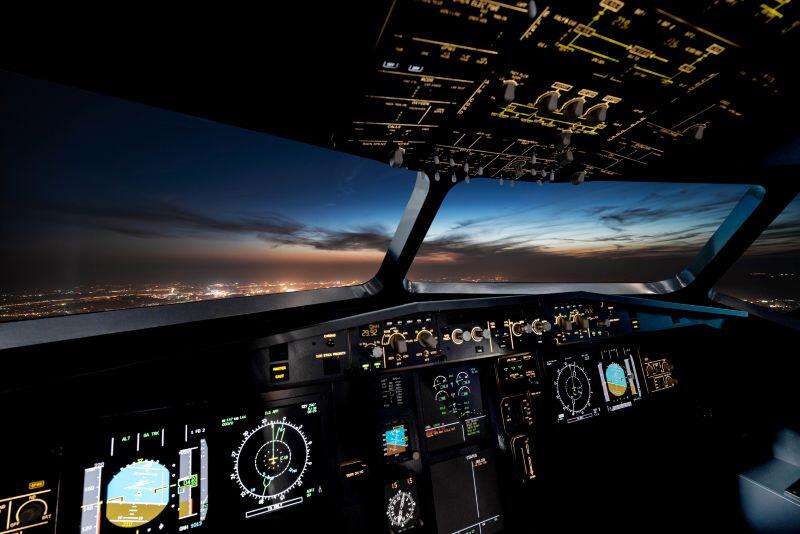 cockpit at night