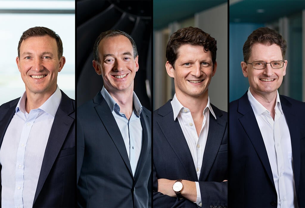 Geore Edmunds, Peter Murton, Tom Bellamy and Charles de Zoete