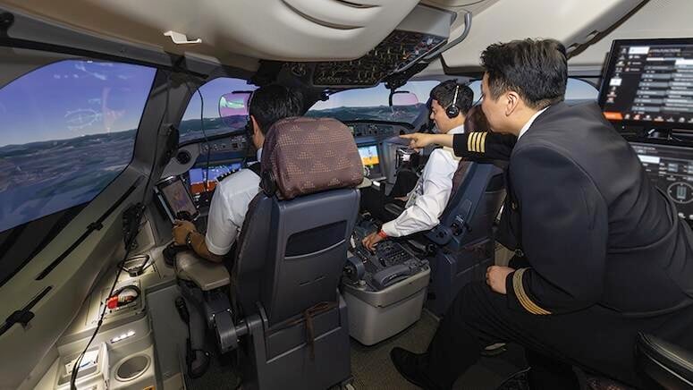 Korean Air pilots in cockpit