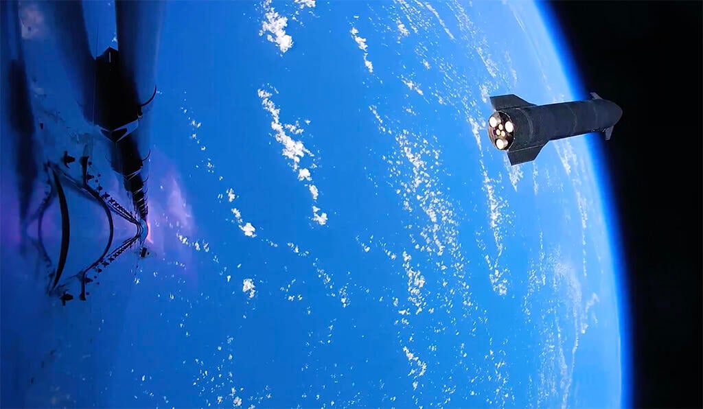 view of Earth from SpaceX Flight Test 13