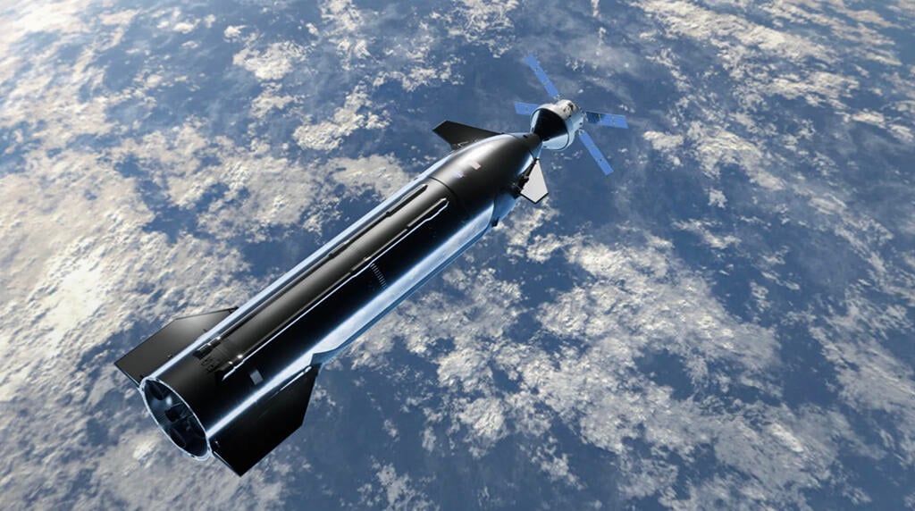 NASA concept image of Starship in flight