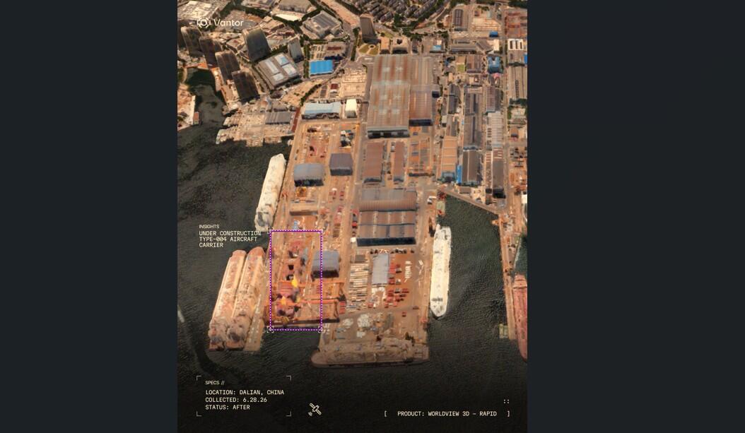 Vantor says its WorldView 3D product can provide updated images, for instance, of shipyards, within 24 hr. Credit: Vantor