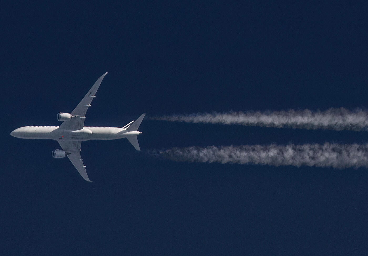 Air France aircraft with contrails