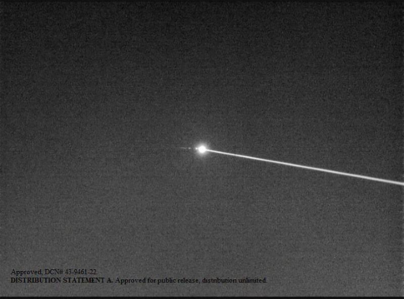target drone shot by high-energy laser 