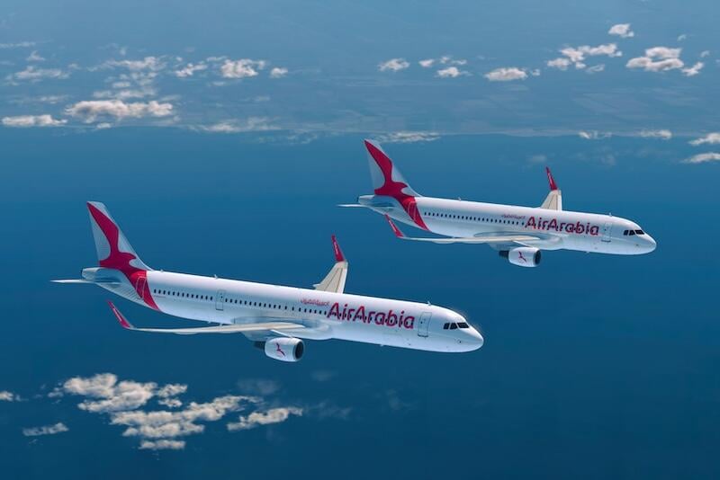 two air arabia passenger aircraft
