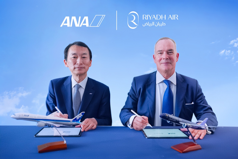 ANA CEO juichi hirasawa and riyadh air CEO tony douglas