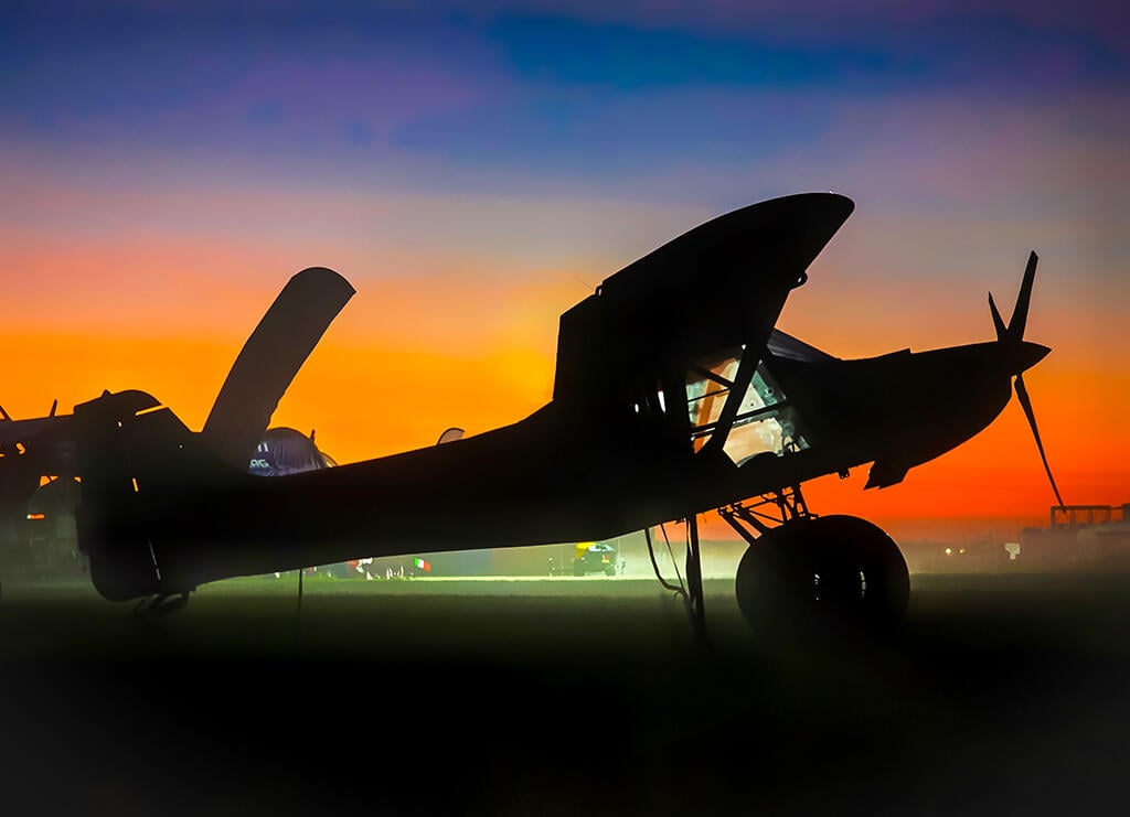 short-takeoff-and-landing aircraft before sunrise