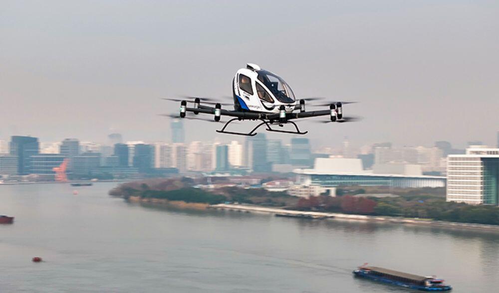 Caption: EHang’s EH216-S received type certification in China in October 2023.   Credit: EHang