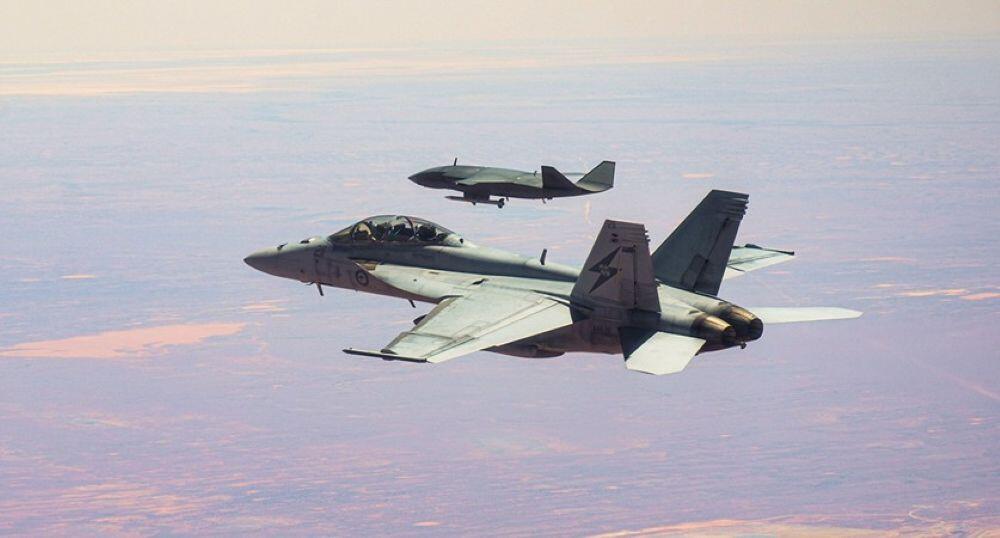 Boeing Photo: Australian F/A-18F shadowing Ghost Bat CCA